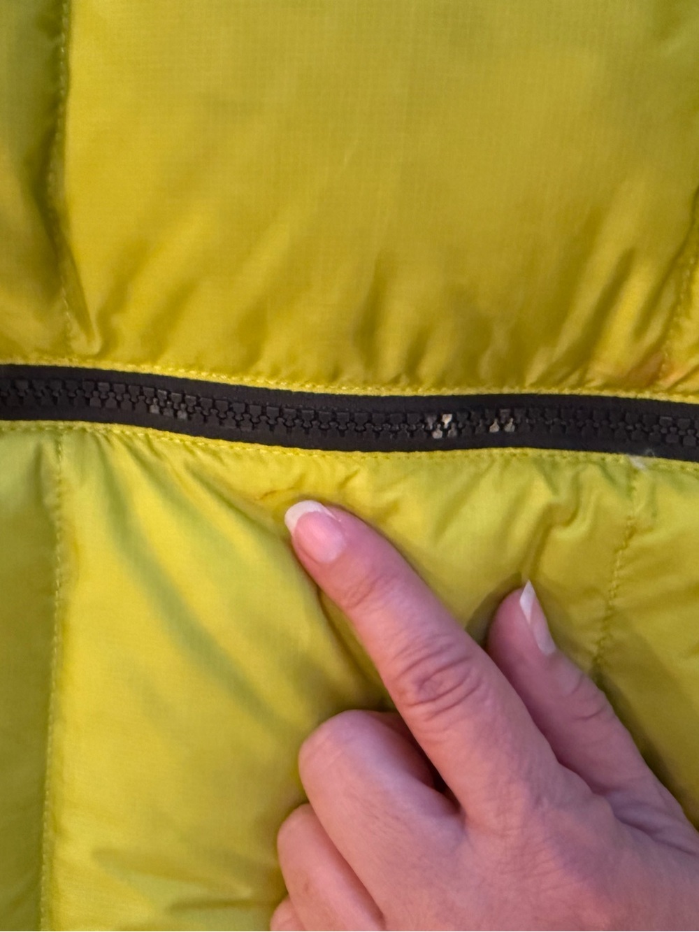 The North Face Nuptse 700 Down Puffer Jacket Men XL Neon yellow Black C759 retro - Picture 15 of 16
